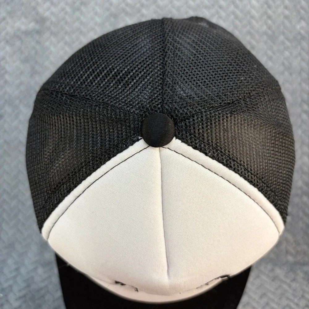 AB Embroidered Trucker Hat Black White Mesh Snapback Cap